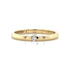 Rings: 9K Yellow Gold Round Lab Diamond Band Ring