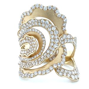 18k Yellow Gold 205=1.42ct FG SI Diamonds 'Rose" Ring