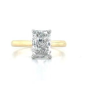 Rings: 'Elara'18k Yellow Gold & Platinum 2.01ct Radiant Lab Grown Diamond Ring