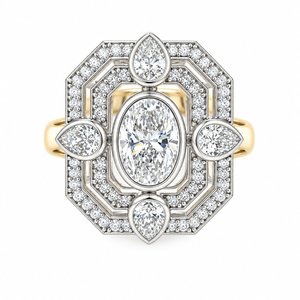 9k B/Tne 1.81ct Lab Grown Diamond Cluster Ring