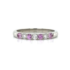 Platinum Pink Sapphires & Diamonds Ring