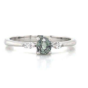 'Evelyn' Platinum 0.43ct Alexandrite & Marquise Diamonds Ring