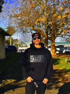 J-Hustle 275REP Appliqué Embroidery Hoodie – Black