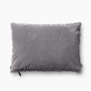 Products: Stone Greige Velvet & Linen Rectangle Cushion - Soft furnishings Refined Living
