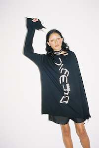 Top: DESTROY tee - Pleated Ribbon Jimmy