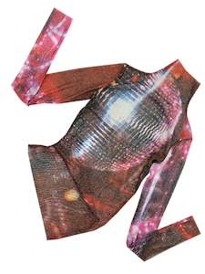 Top: 1999 Silk Mesh Top - Mirror Ball Print