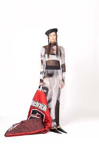 No Offence Mesh Dress - Halftone Jimmy Print