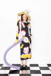 Basics: Doric Long Sleeve Tee Dress - Priscilla Rose Howe Print