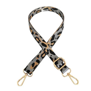 Woven Bag Straps: Mini Leopard Grey