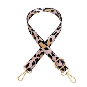 Woven Bag Straps: Mini Leopard Pink