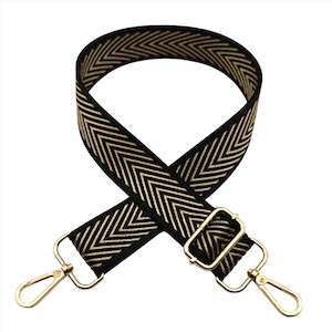 Metallic Gold | Black Chevron