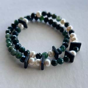Onyx Jewellery Collection: Hidden Message Bracelet - Moss Agate