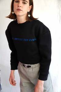 Still Waters Print Sculpted Sweatshirt | Black