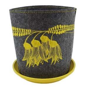 1 Gallon Ecofelt Growbag: yellow kowhai on dark grey nzjlfb20