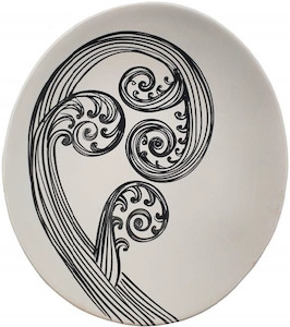 black ponga detail on white