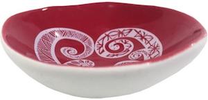 Ceramic Collections: white aroha on red