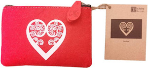 Ecofelt Collection: aroha white on red