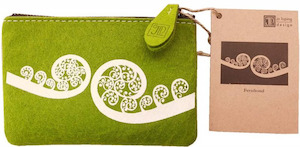 Ecofelt Collection: fernfrond white on green