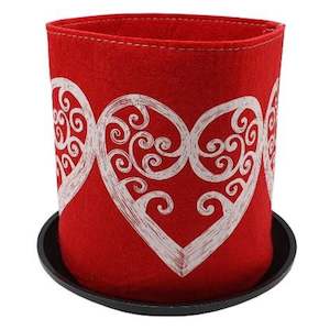 Ecofelt Collection: white aroha on red nzjlfb16