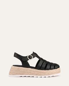 FLATS: ALESSIA CASUAL FLATS BLACK LEATHER