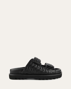 VERITY FLAT SANDALS BLACK LEATHER