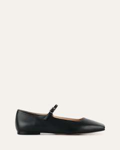 FLATS: SERENITY CASUAL FLATS BLACK LEATHER