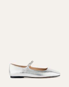 FLATS: SERENITY CASUAL FLATS SILVER LEATHER
