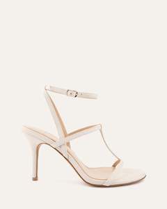 Sale: LACEY HIGH HEEL SANDALS OFF WHITE LEATHER