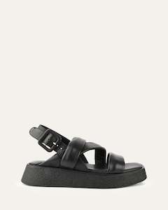 Sale: ZIA FLAT SANDALS BLACK LEATHER