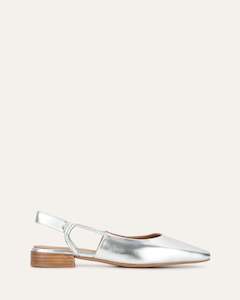 Ballet Dress: LARISSA DRESS FLATS SILVER LEATHER