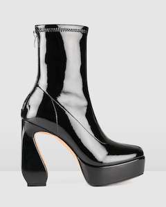 Sale Boots: PARK PLATFORM HIGH ANKLE BOOTS BLACK PATENT