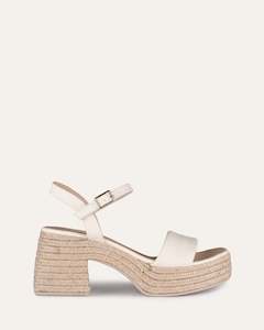 Sale Espadrilles: FAIRFAX HIGH HEEL ESPADRILLE SANDALS WHITE LEATHER