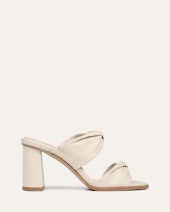 Mules: CAYLIE HIGH HEEL SANDALS BONE LEATHER