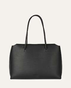 Totes: HARVEY TOTE BAG BLACK LEATHER