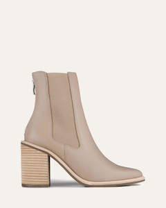 High Boots: LUXE HIGH ANKLE BOOTS TAUPE LEATHER