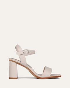 Extended Size Range: CALAIS HIGH HEEL SANDALS BONE LEATHER