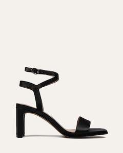 Extended Size Range: NATSU MID HEEL SANDALS BLACK LEATHER