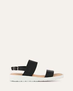Outlet 1: ROSALIE FLAT SANDALS BLACK LEATHER