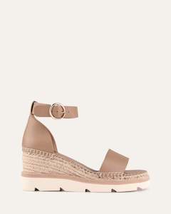 Wedges 1: KELLY MID HEEL WEDGES TAN LEATHER