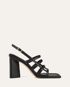 New To Sale: DELIA HIGH HEEL SANDALS BLACK LEATHER