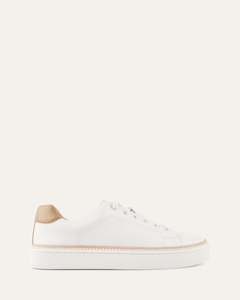Sneakers: BRINLEY SNEAKERS WHITE LEATHER