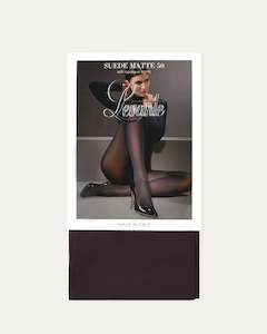 LEVANTE SUEDE MATTE 50 DENIER TIGHTS SML/MED CHOCOLATE