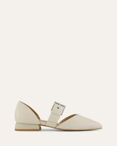 Ballet Dress: NEELA DRESS FLATS OFF WHITE LEATHER