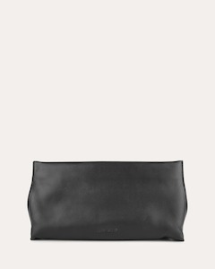 Clutches: BONNIE CLUTCH BAG BLACK LEATHER