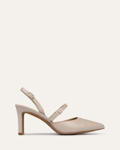 Extended Size Range: KARINA MID HEELS BONE LEATHER
