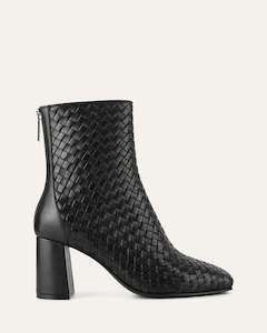 Boots: NOLA MID ANKLE BOOTS BLACK LEATHER