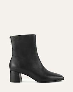 Boots: NORI MID ANKLE BOOTS BLACK LEATHER