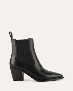 ZELLA MID ANKLE BOOTS BLACK LEATHER