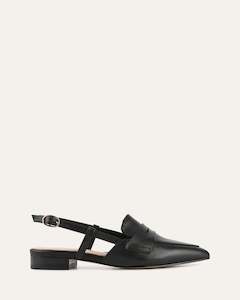 ELOISE DRESS FLATS BLACK LEATHER
