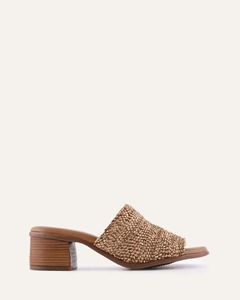 RIPLEY LOW HEEL SANDALS TAN RAFFIA